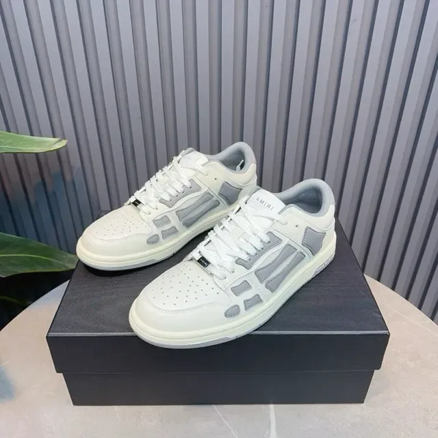 Amiri Skel Top Low Off-White and Gray Lifestyle Sneakers 7