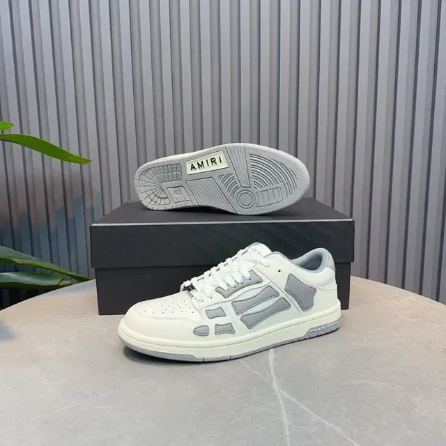 Amiri Skel Top Low Off-White and Gray Lifestyle Sneakers 8