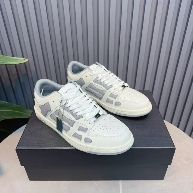 Amiri Skel Top Low Off-White and Gray Lifestyle Sneakers 9
