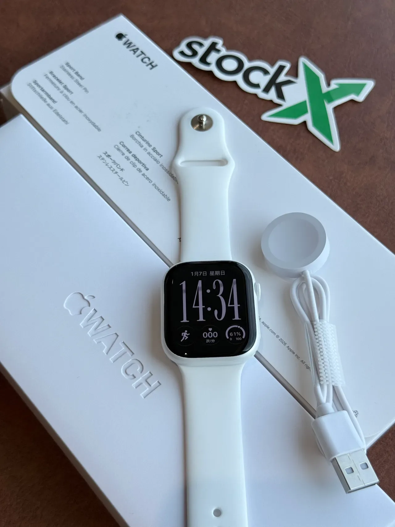 Apple White Black Square-Faced Silicone Band Sports Watch 14