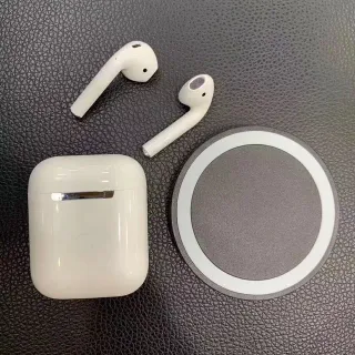 Apple White Gray Stem-Style Glossy Finish TWS Earbuds