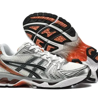 ASICS Gel-Kayano 14 白色银色橙色跑鞋