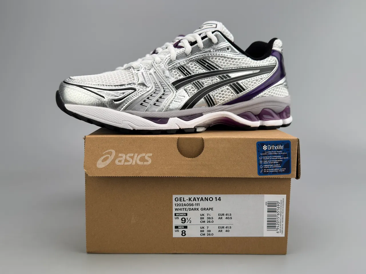 ASICS Gel-Kayano 银白紫色跑鞋 3