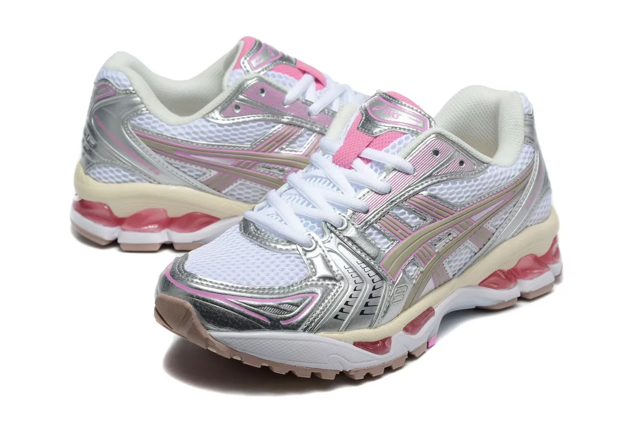 ASICS Gel-Kayano White Silver Pink Running Shoes 3