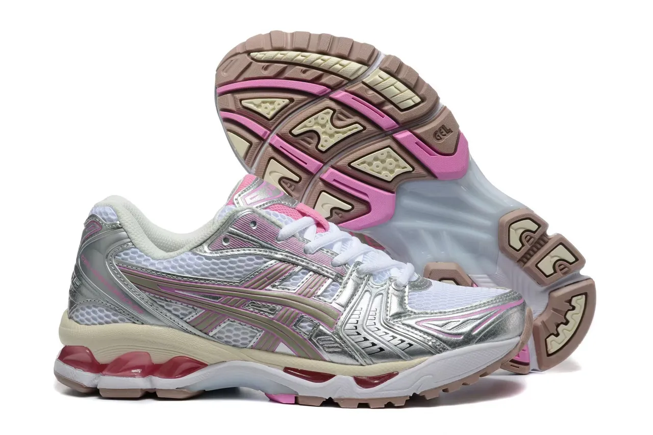 ASICS Gel-Kayano White Silver Pink Running Shoes 4