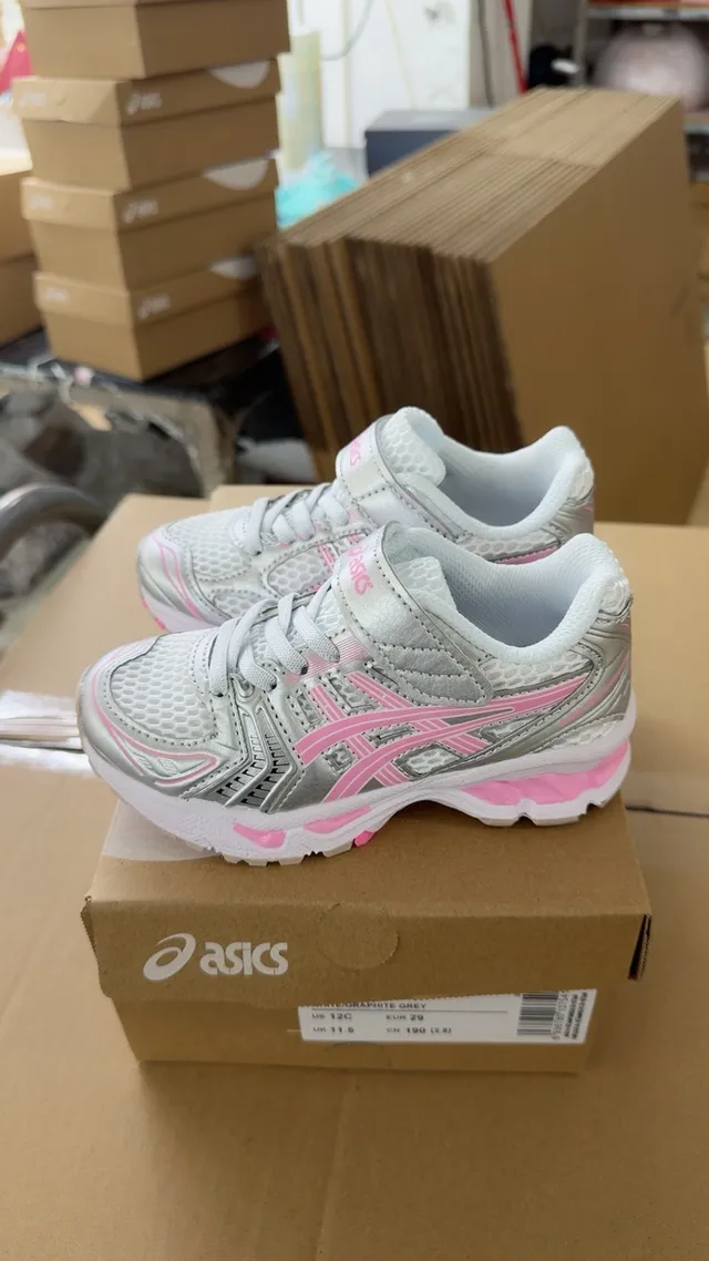 ASICS Pink Silver Mesh Upper Synthetic Overlays Running Shoes 5