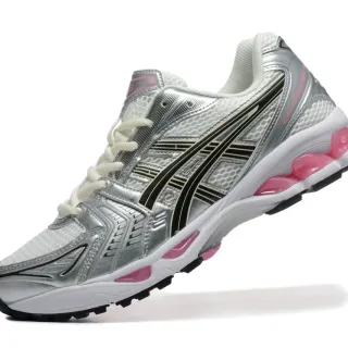 ASICS 银粉金属合成覆层白色网面底跑鞋