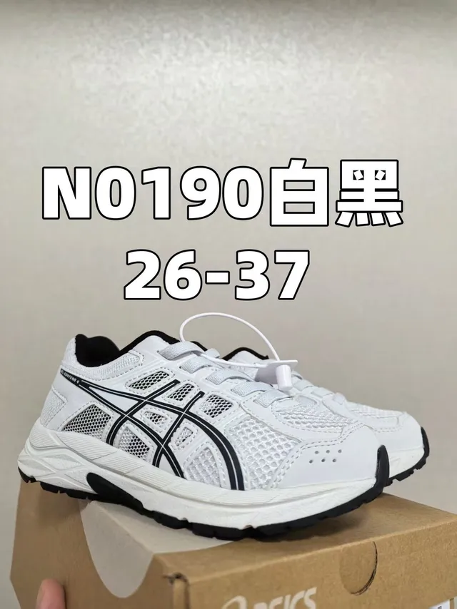 ASICS 白黑 网布鞋面 合成覆盖 跑鞋 4