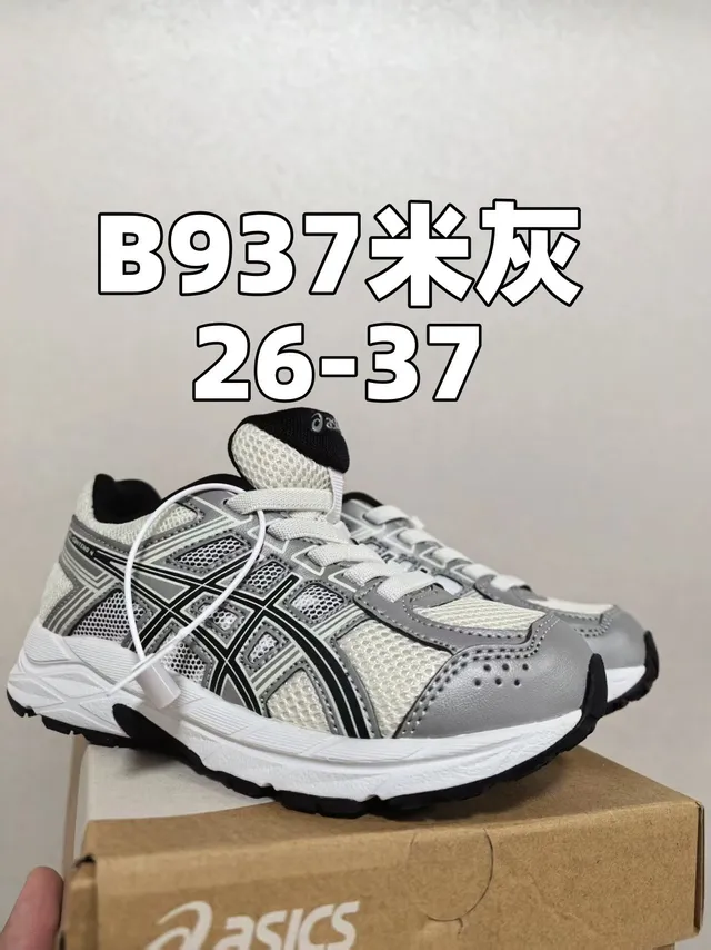 ASICS 白黑 网布鞋面 合成覆盖 跑鞋 6