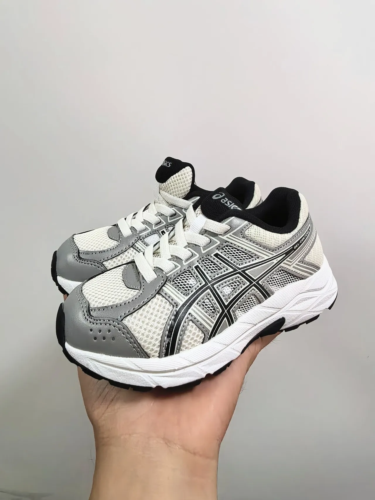 ASICS 白黑 网布鞋面 合成覆盖 跑鞋 21