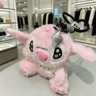 Balenciaga BB Logo Pink White Plush Stuffed Character Satin Bow Collar Handbag