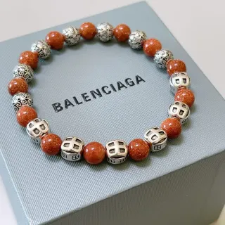 Balenciaga BB سوارة برتقالية فضية مطرزة بحجر الذهب ومعدن