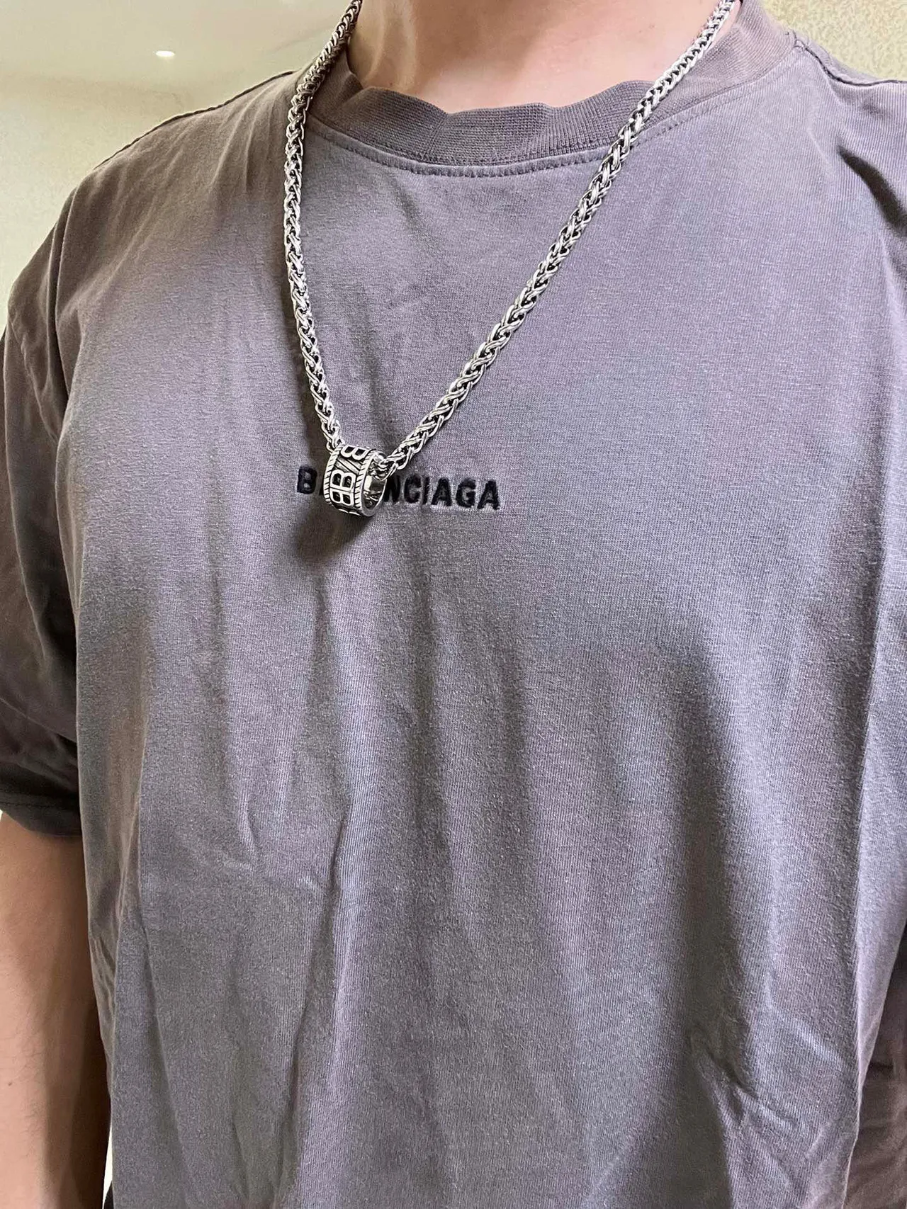 Balenciaga BB Pendentif Chaîne de Blé Tressée Collier 7
