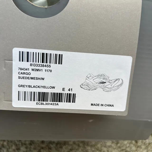 Balenciaga CARGO White Yellow Multi-Layered Sole Oversized Embossed Logo Chunky Sneakers 3