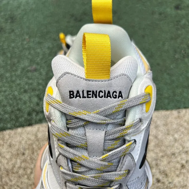 Balenciaga CARGO White Yellow Multi-Layered Sole Oversized Embossed Logo Chunky Sneakers 6