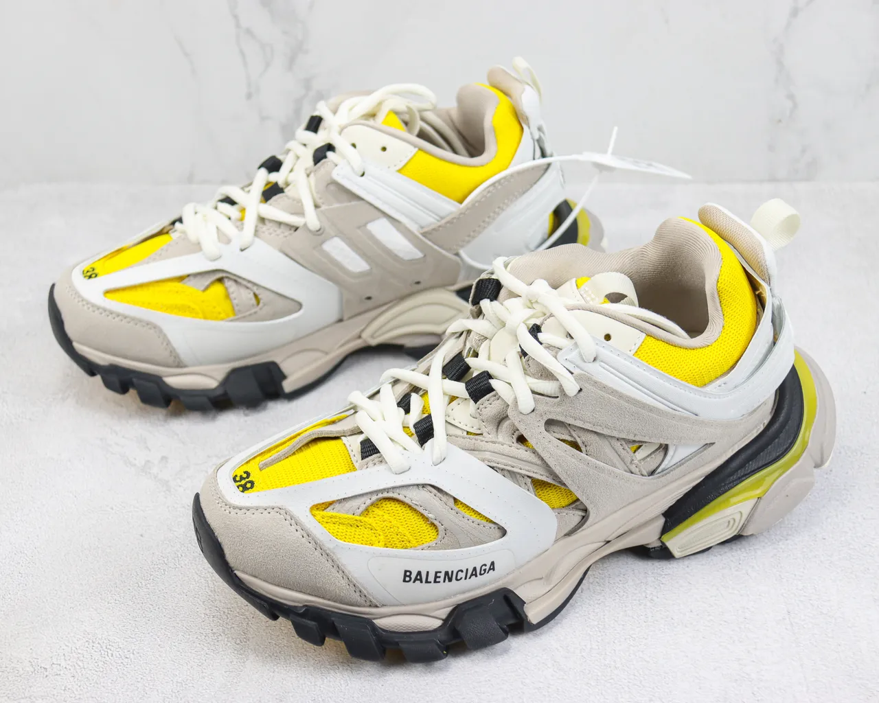 Balenciaga Defender Beige Yellow Chunky Sneakers 4