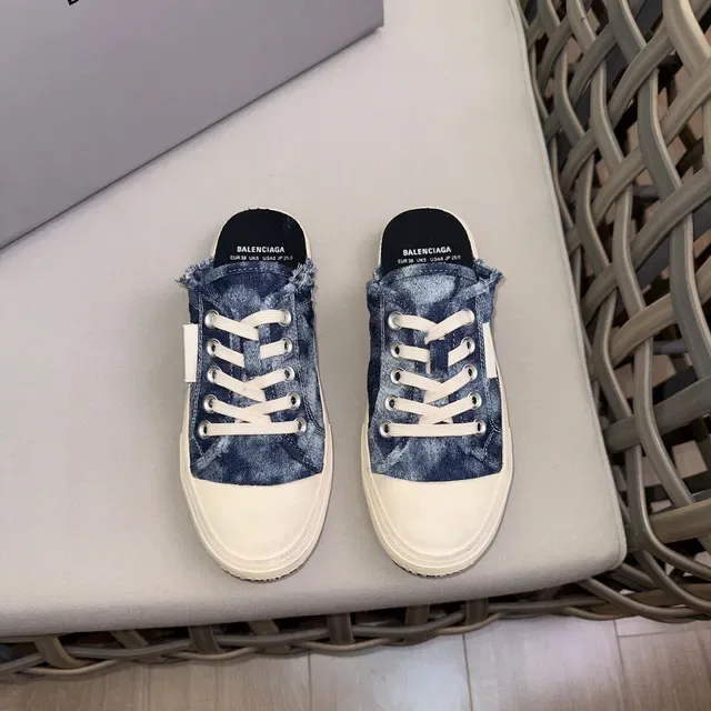 Balenciaga Basket Denim Déchiré Talon Plateforme Lacets Slip-On Lifestyle 2