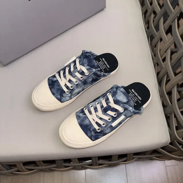 Balenciaga Basket Denim Déchiré Talon Plateforme Lacets Slip-On Lifestyle 3