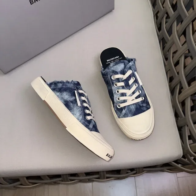 Balenciaga Basket Denim Déchiré Talon Plateforme Lacets Slip-On Lifestyle 4
