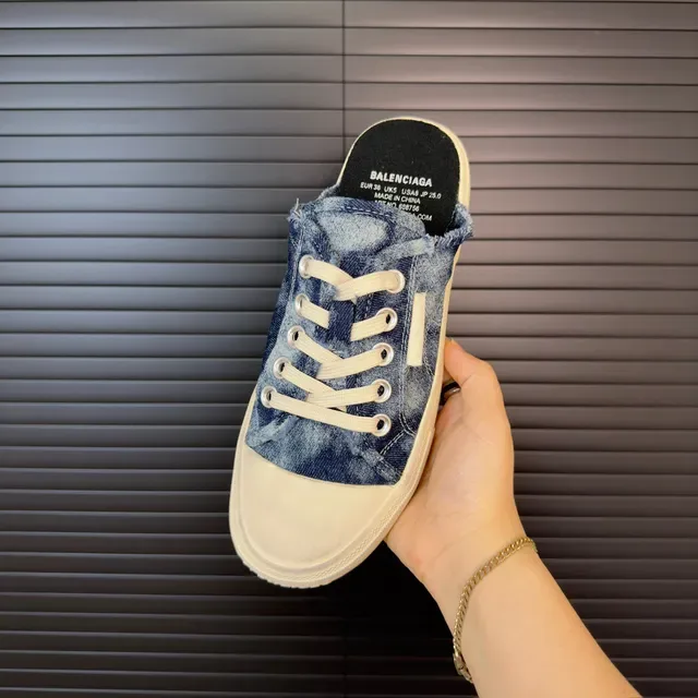 Balenciaga Basket Denim Déchiré Talon Plateforme Lacets Slip-On Lifestyle 5