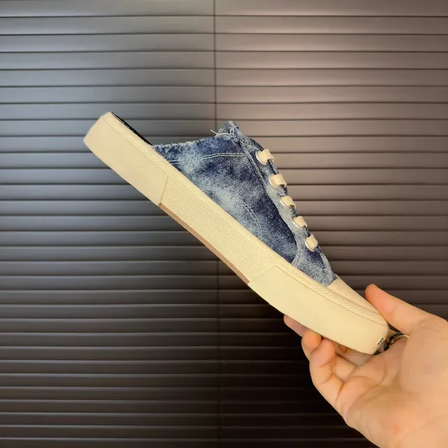Balenciaga Basket Denim Déchiré Talon Plateforme Lacets Slip-On Lifestyle 6