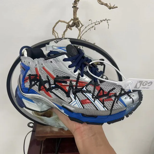 Balenciaga Runner Silver Blue Red Black Chunky Sneakers 4