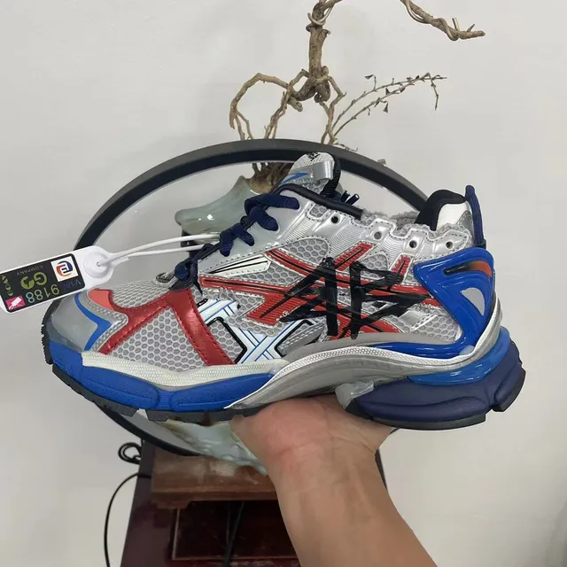 Balenciaga Runner Silver Blue Red Black Chunky Sneakers 8