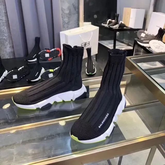 巴伦西亚加 Speed Trainer 黑色霓虹黄生活方式运动鞋 2