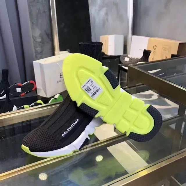 巴伦西亚加 Speed Trainer 黑色霓虹黄生活方式运动鞋 4