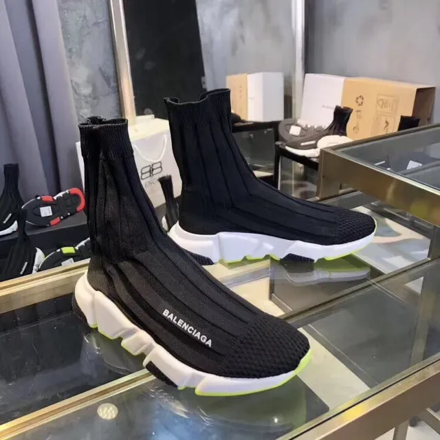 巴伦西亚加 Speed Trainer 黑色霓虹黄生活方式运动鞋 5