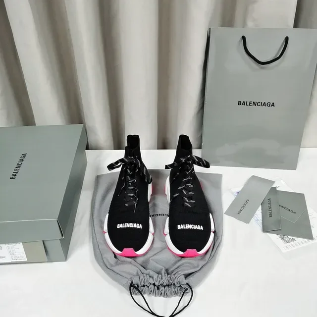 Balenciaga Speed Trainer Black White Pink Chunky Sneakers 2