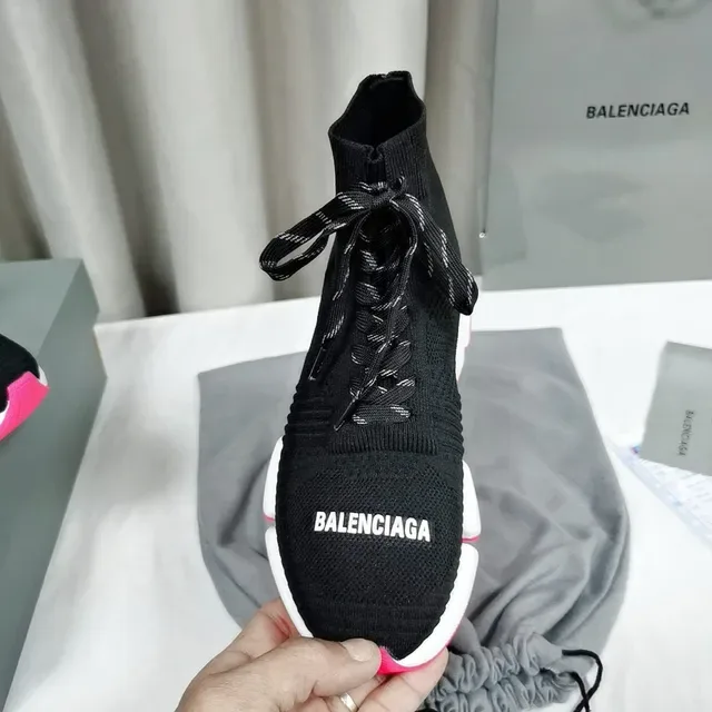 Balenciaga Speed Trainer Black White Pink Chunky Sneakers 5