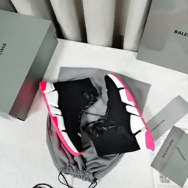Balenciaga Speed Trainer Black White Pink Chunky Sneakers 7