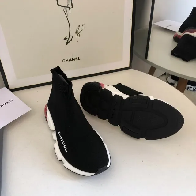 Balenciaga Speed Trainer Black White Red लाइफस्टाइल जूते 4