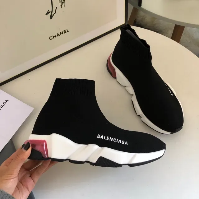 Balenciaga Speed Trainer Black White Red लाइफस्टाइल जूते 5