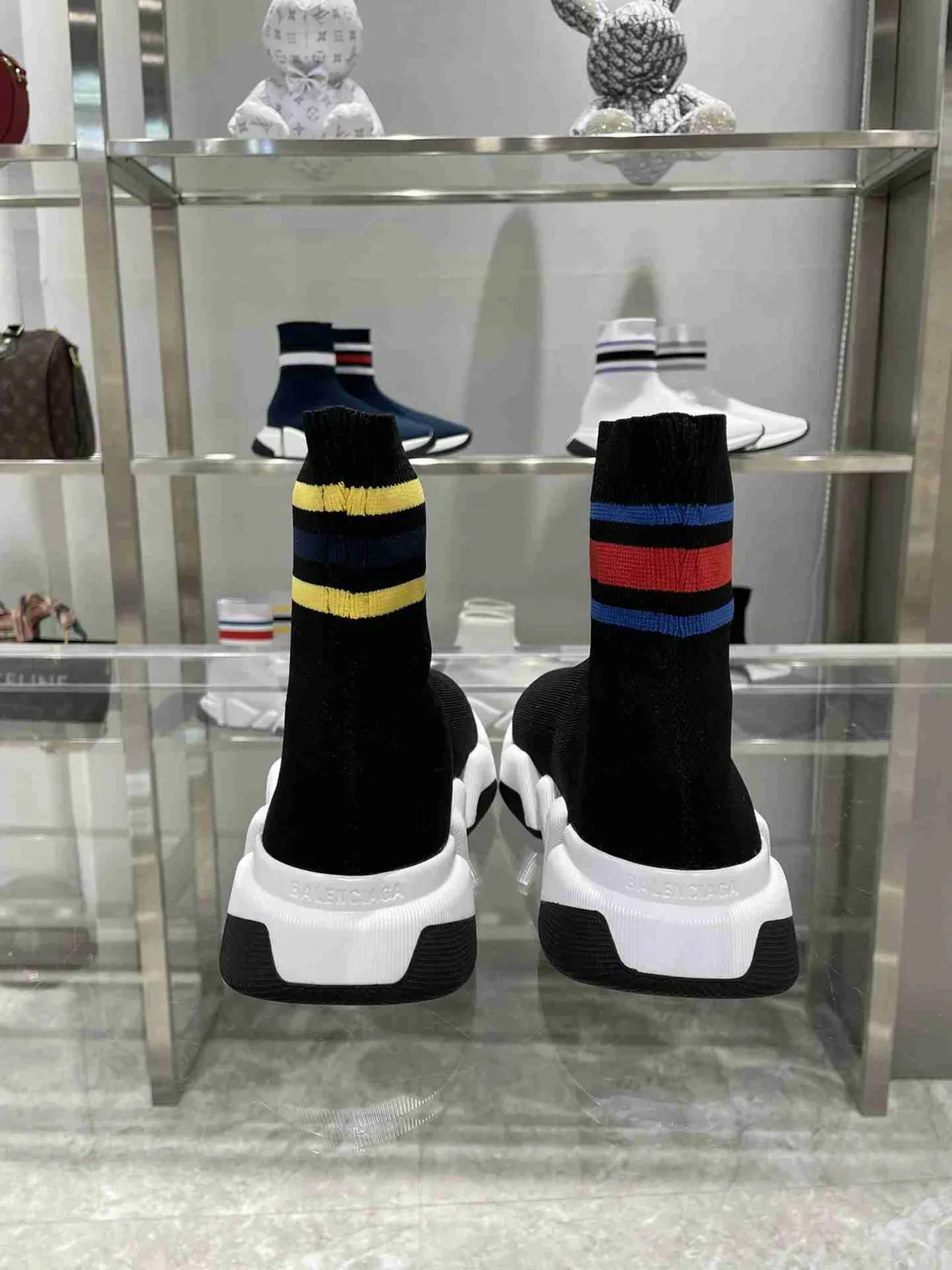 Balenciaga Speed Trainer Black White Sock-Fit Knit Lifestyle Sneakers 8