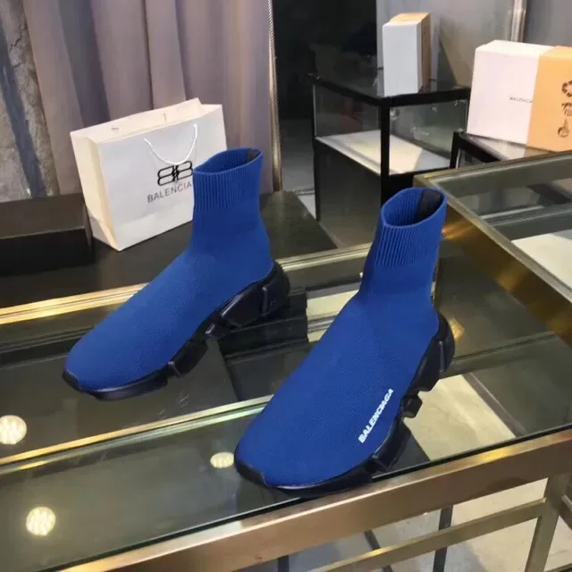 Balenciaga Speed Trainer أحذية رياضية أسلوب حياة باللون الأزرق الملكي والأسود 4