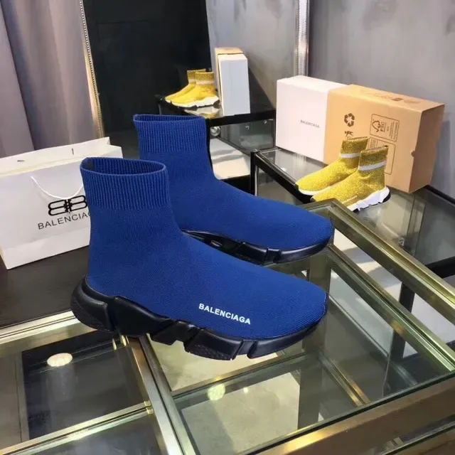 Balenciaga Speed Trainer أحذية رياضية أسلوب حياة باللون الأزرق الملكي والأسود 5
