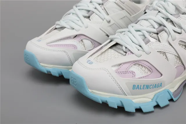 Balenciaga Track tênis branco azul claro lavanda chunky tênis 4