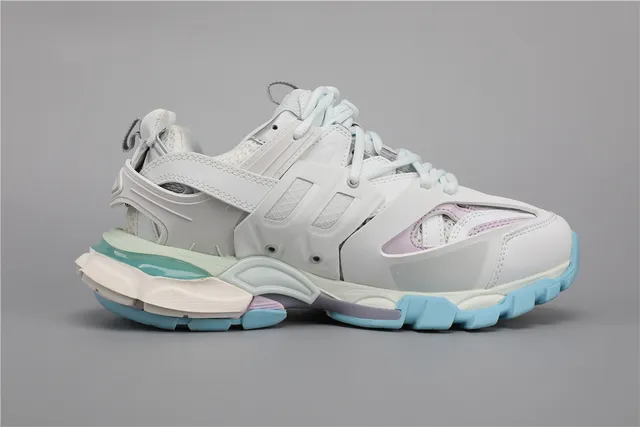 Balenciaga Track tênis branco azul claro lavanda chunky tênis 8