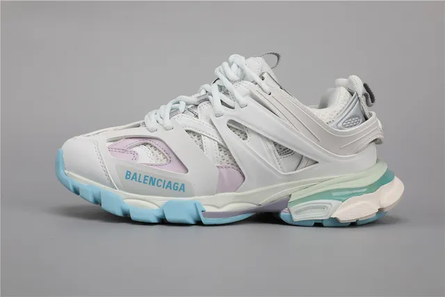 Balenciaga Track tênis branco azul claro lavanda chunky tênis 9