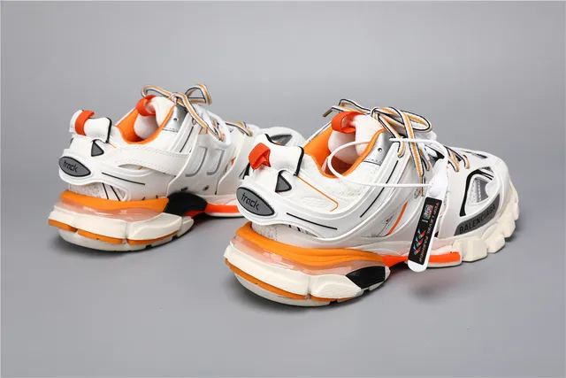 Balenciaga Track Zapatillas Blancas Naranja Rojo Gruesas 3