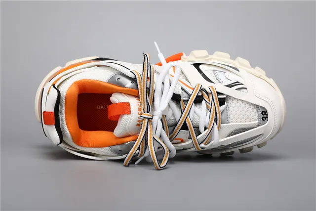 Balenciaga Track Zapatillas Blancas Naranja Rojo Gruesas 7