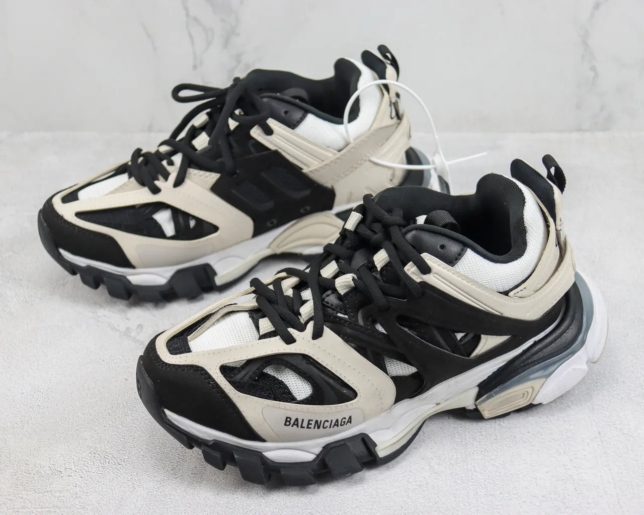 Balenciaga Track Trainer Beige Black Chunky Sneakers 4
