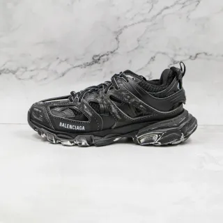 Balenciaga Track Trainer Black Distressed Chunky Sneakers