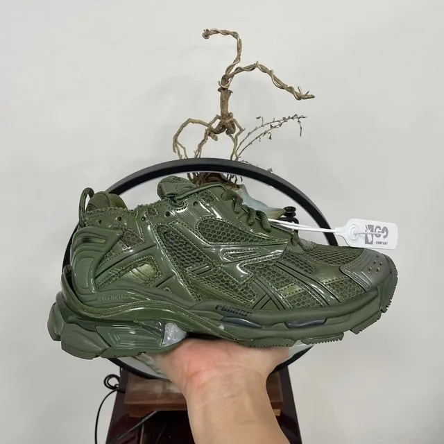 Balenciaga Track Trainer Olive Green Chunky Sneakers 5
