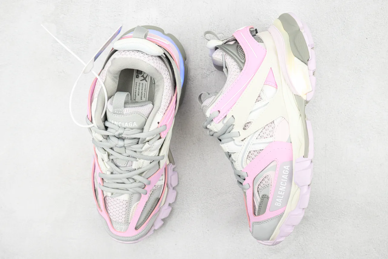 Balenciaga Track Trainer গোলাপি ধূসর মোটা স্নিকার 3