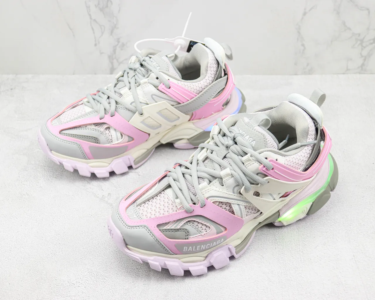 Balenciaga Track Trainer গোলাপি ধূসর মোটা স্নিকার 4