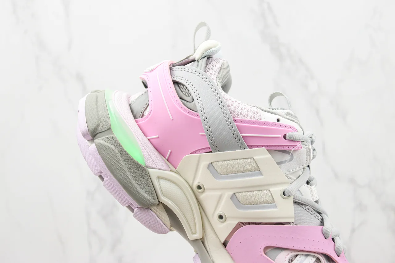 Balenciaga Track Trainer গোলাপি ধূসর মোটা স্নিকার 5
