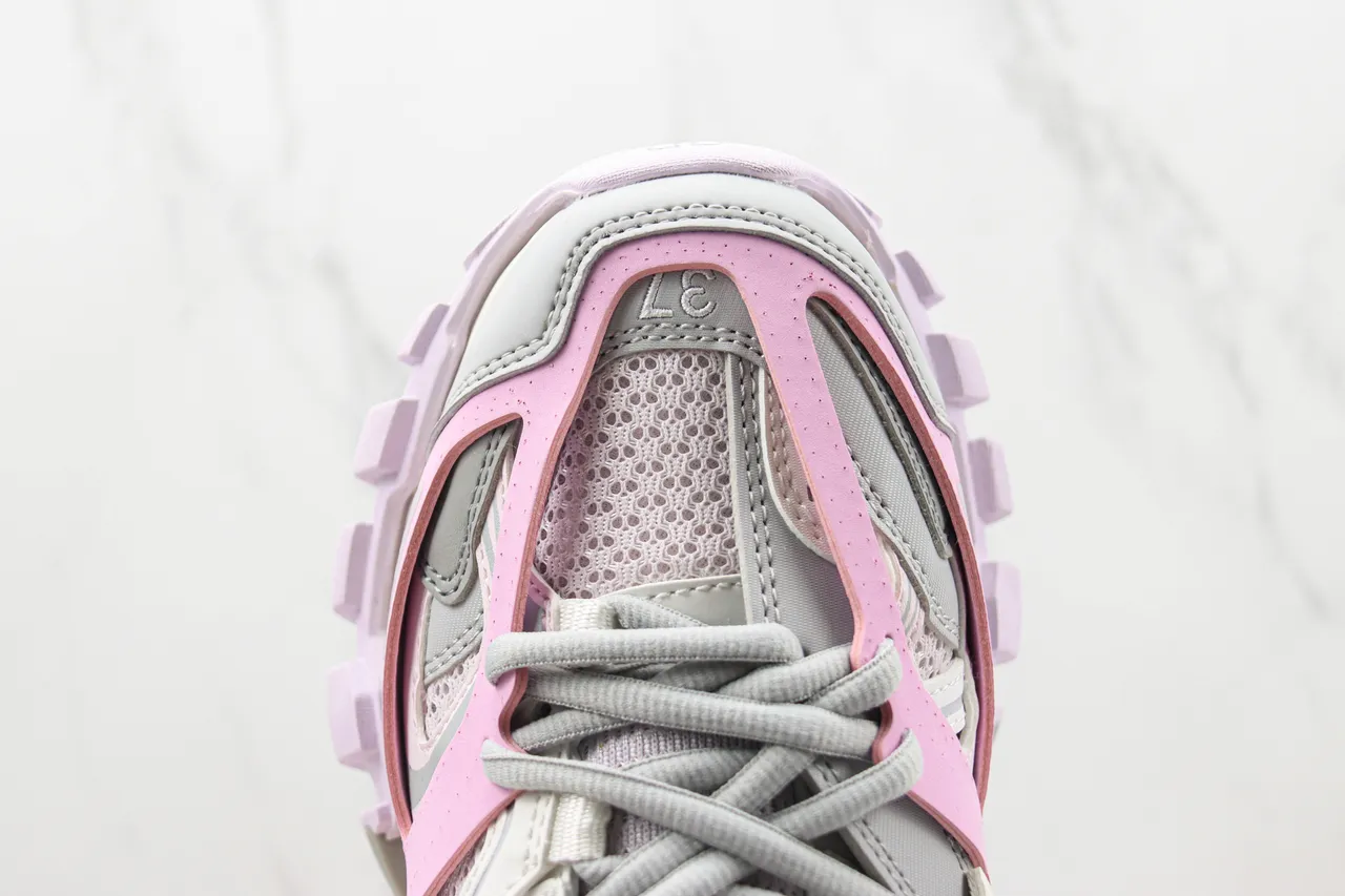 Balenciaga Track Trainer গোলাপি ধূসর মোটা স্নিকার 6